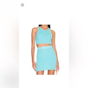 Women's Ribbed Aqua Skirt